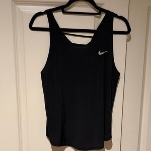 Nike Black Women's Mesh Athletic Tank Top with Silver Swoosh